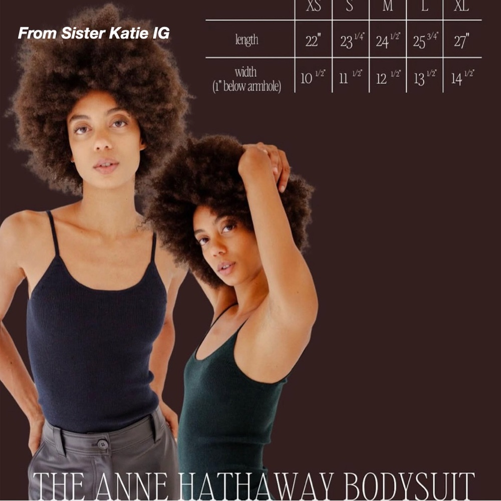 NWOT: SISTER KATIE ANNE HATHAWAY BODYSUIT IN BLACK FOREST (XS) - Picture 5 of 9